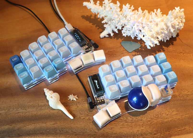 Keyball44 黒／白 | Shirogane Lab