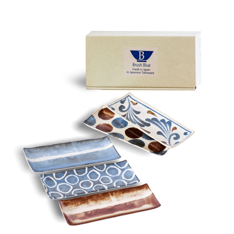 筆青 長角皿揃［ギフトセット］ | AWASAKA