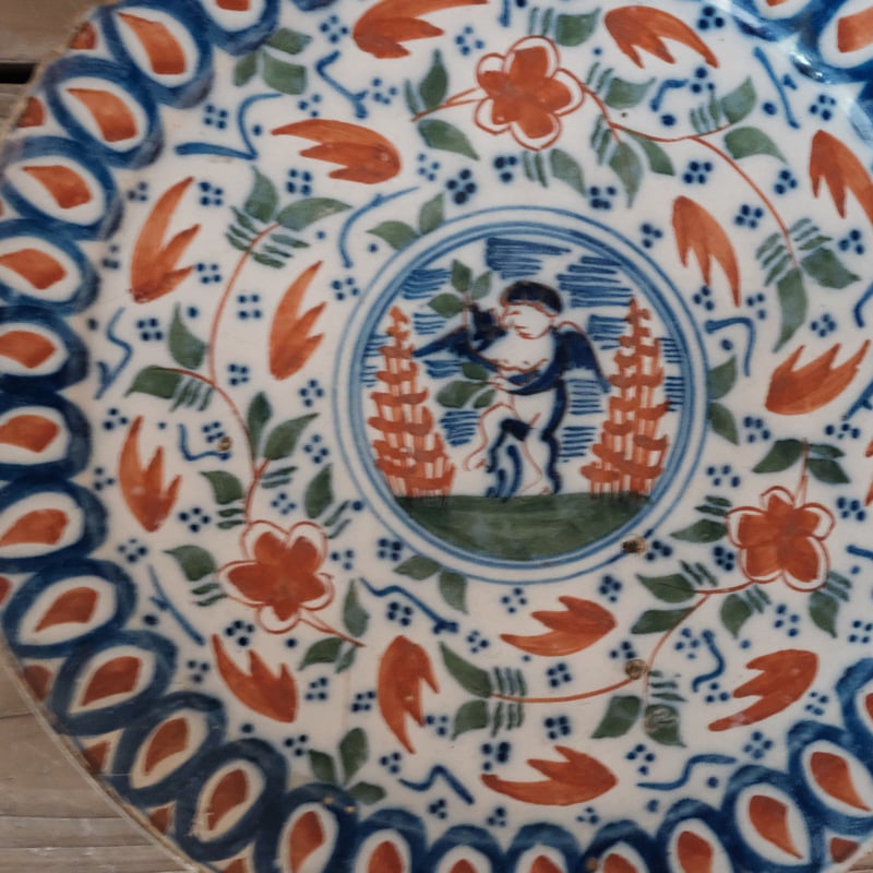 デルフト絵皿 オランダ18世紀 | 古物 鈍泥