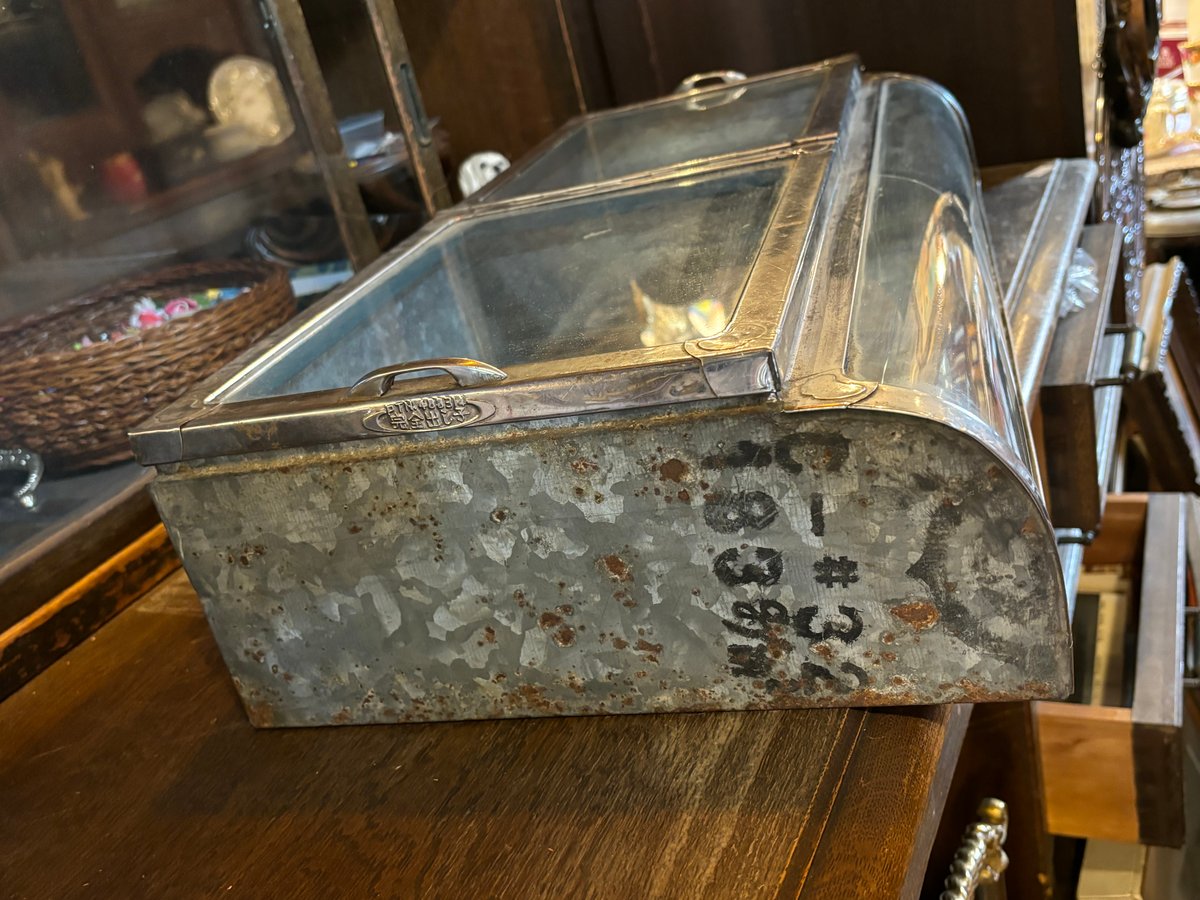 アンティーク ブリキ製ガラスケース ガラスショーケース 駄菓子ケース