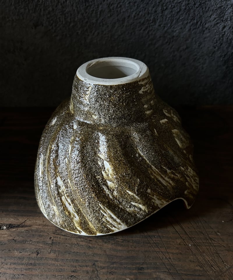 水盤花器K17/生け花/貝模様/骨董/花瓶 | 骨董・アンティークの