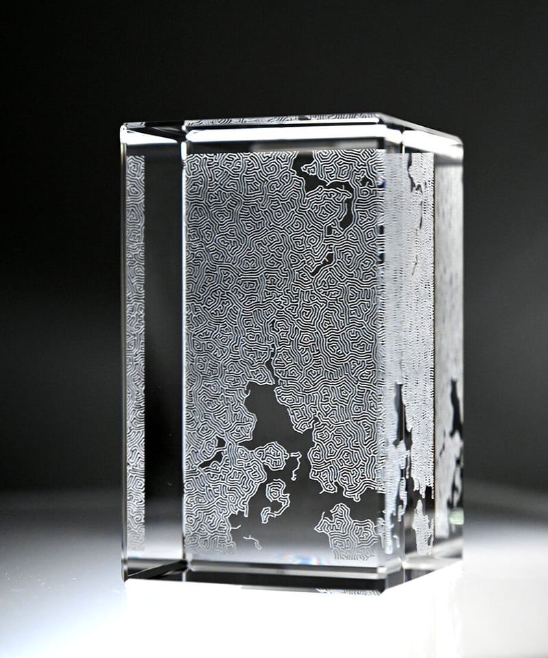 クリスタルガラス 2D彫刻「迷宮」 | MOTOI YAMAMOTO STORE