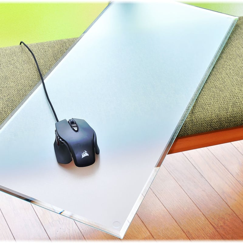 サラサラ質感・ゲーミングガラスマウスパッド【250㎜×350㎜×5㎜厚