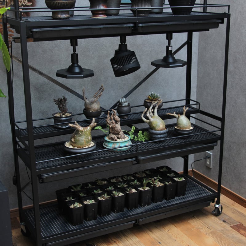可動式水受けトレー付き植物棚 | Lim iron craft