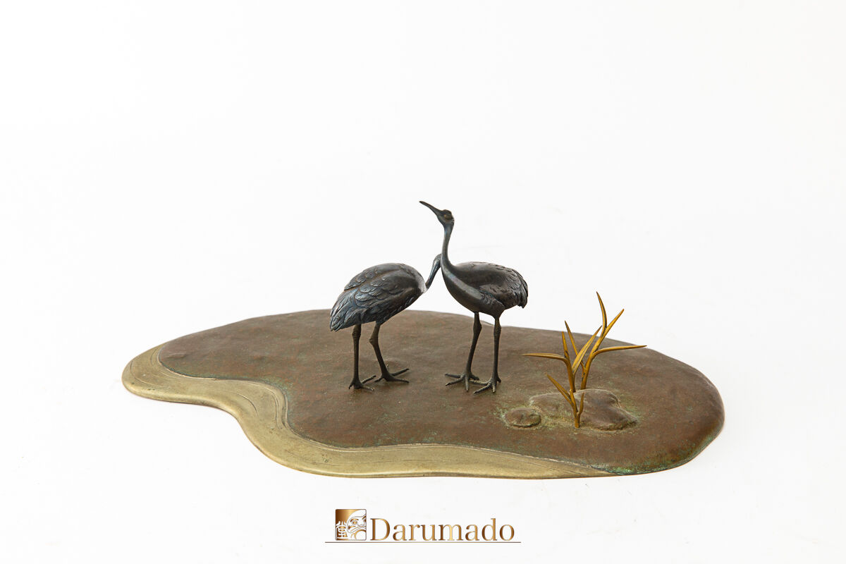 鶴置物（銀・銅） | 古美術 達磨堂