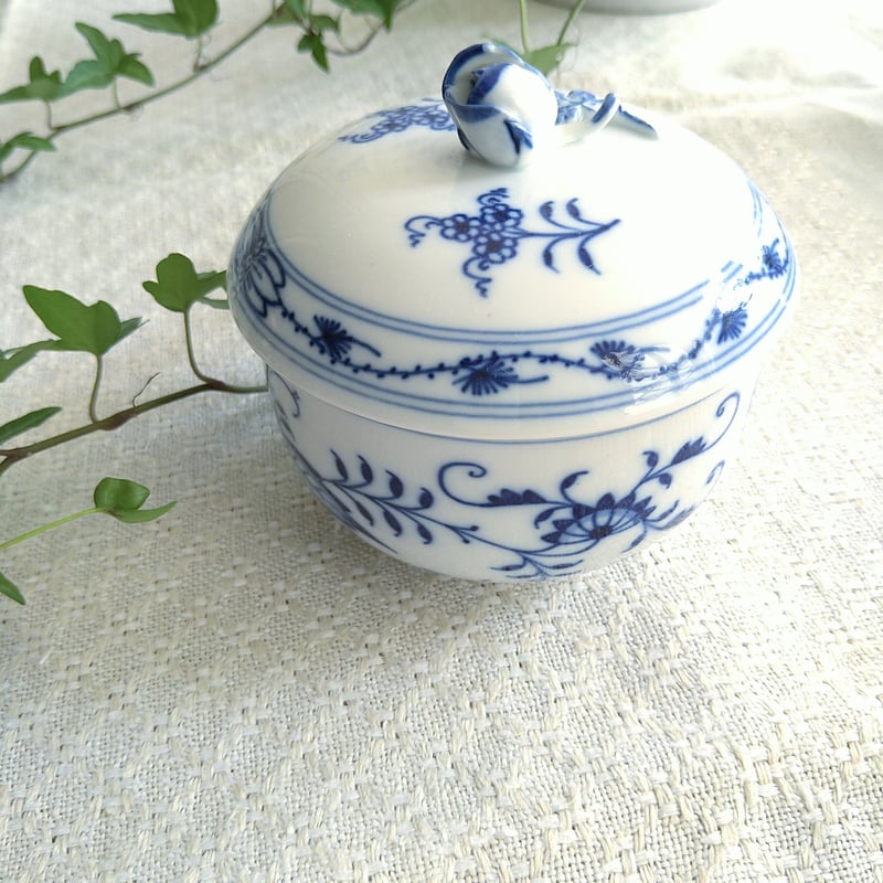 マイセンMeissenブルーオニオンのシュガーポット大/高さ約10㎝H