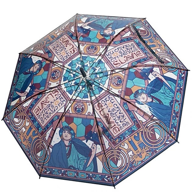 ミュシャ スラヴィア ステンドグラス 透明傘 8本骨 美術作品シリーズ