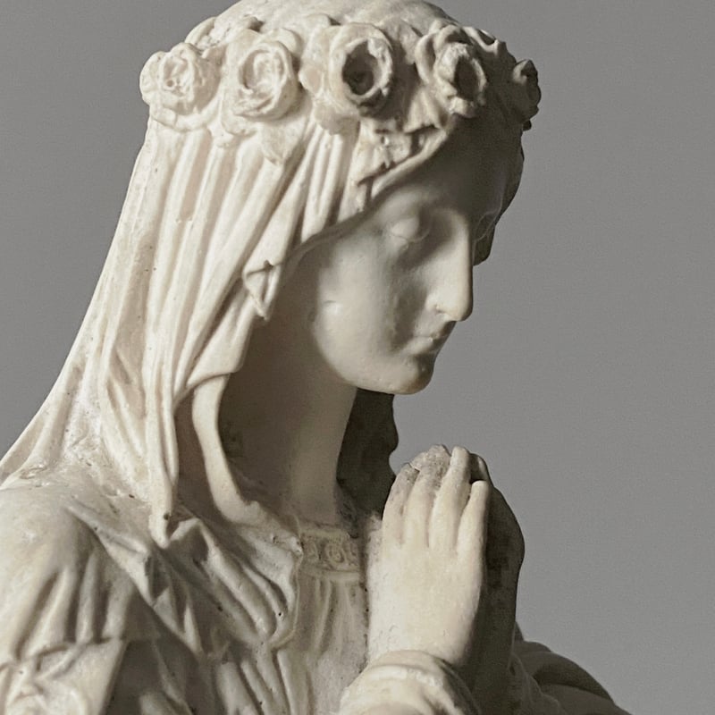 石膏 聖母マリア像 h31cm フランス アンティーク 0501536 | jinen_ant