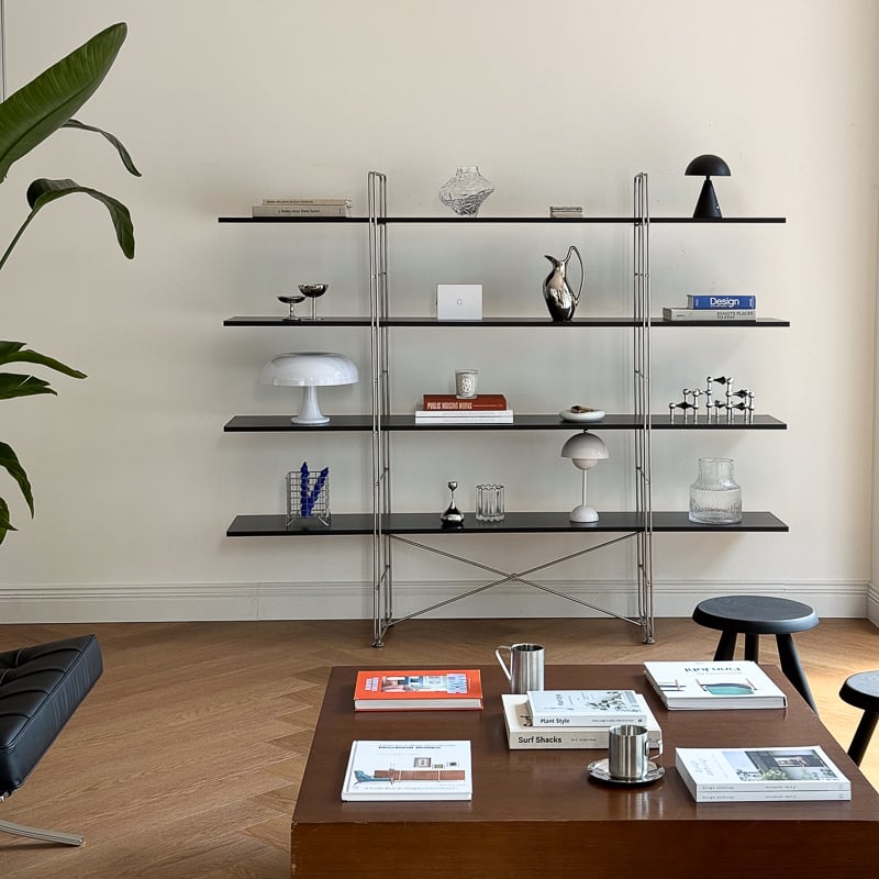 rack-03066 ブラック ステンレスフレーム 4段 ユニットシェルフ | ART