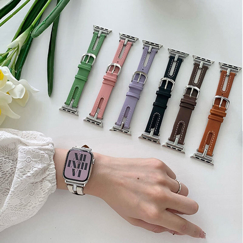 V081」apple watch 革バンド 蒸れ ない アップルウォッチ6/7/8/新型Ul