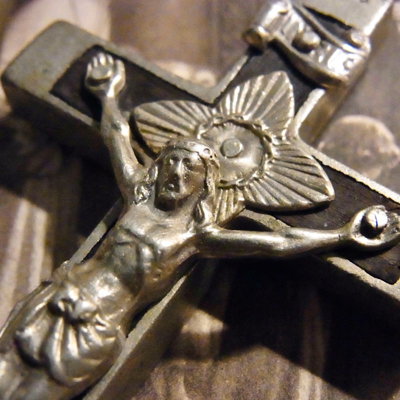 フランス アンティーク クロス 十字架 真鍮 ブロンズ キリスト 磔