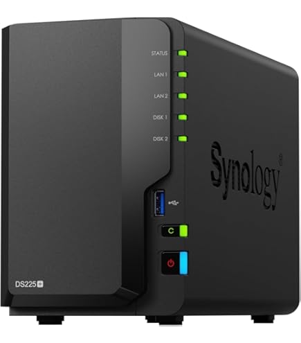 Synology DS220j NAS with 24TB (2x12TB SATA Hard Disk): Memory 512