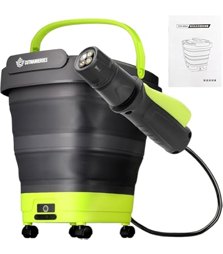 Amazon | Yoeyang 高圧洗浄機 13L折りたたみバケツ付き 6-in-1 多機能