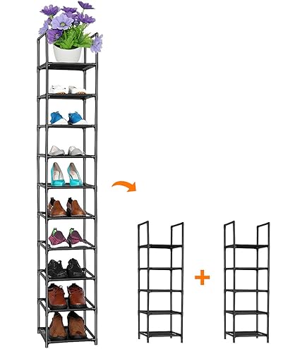 Amazon｜シューズラック PPシート 靴箱 げた箱靴棚 大容量 防塵 10段