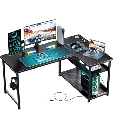 Amazon.co.jp: GTRACING ゲーミングデスク パソコンデスク L字デスク