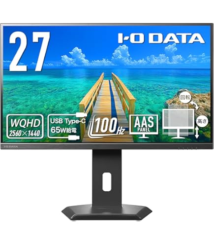 Amazon.co.jp: IODATA モニター 27インチ ADSパネル 非光沢 ブラック