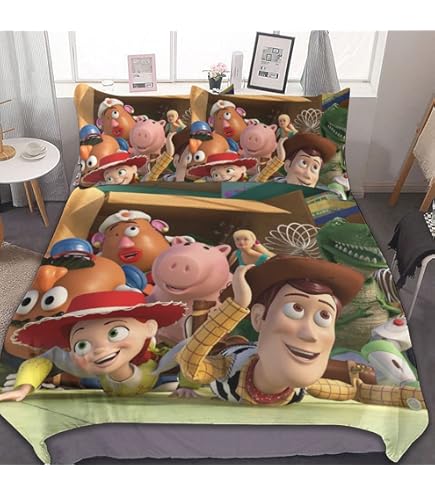 Amazon｜トイ・ストーリー 布団カバー 掛け布団カバー 綿100% 3点