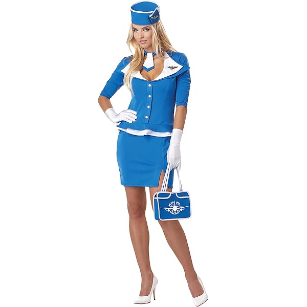 Amazon.com: Music Legs Mile High Club Stewardess Adult Costume (S