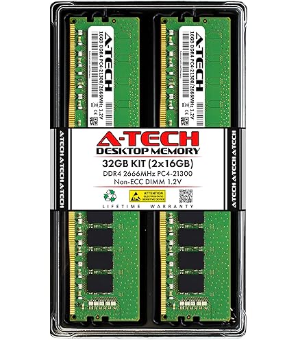 A-Tech 32GB (4x8GB) DDR4 2133 MHz UDIMM PC4-17000 (PC4-2133P) CL15