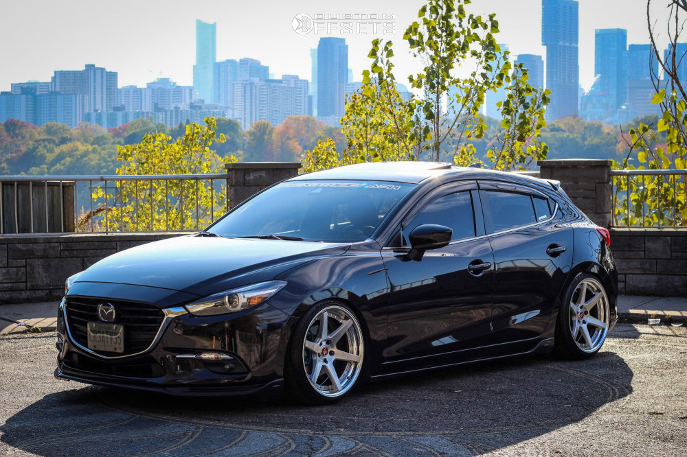 2017 Mazda 3 Sport with 19x9.5 31 Work Zeast St1 and 225/35R19