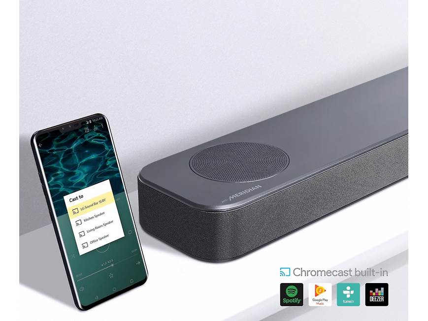 LG SL8YG Powered 3.1.2-channel sound bar/subwoofer with Meridian