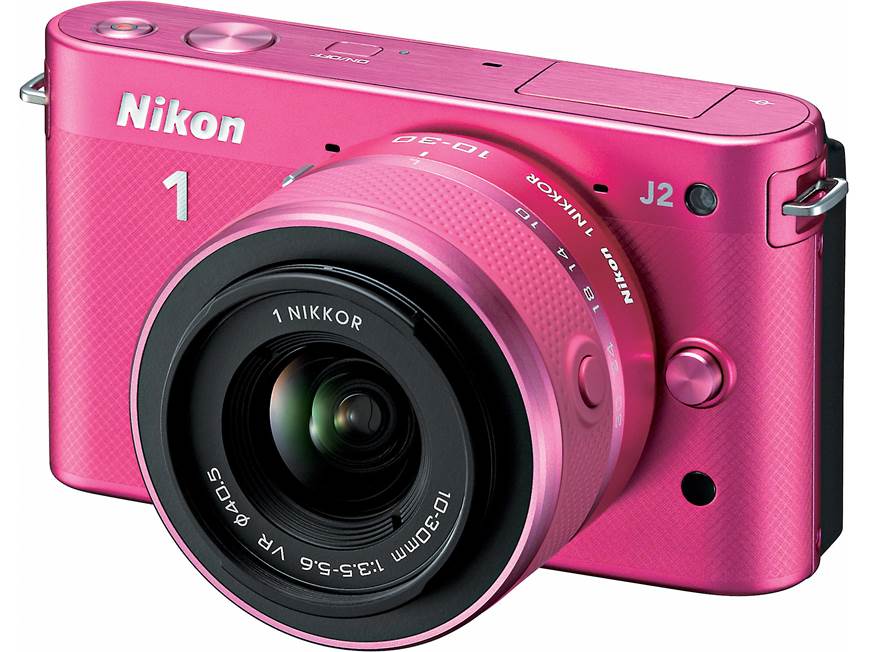 Nikon 1 J2 with 10-30mm VR Lens (Pink) CX format hybrid camera