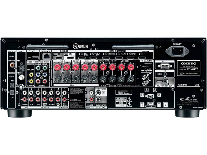 Onkyo TX-NR777 7.2-channel home theater receiver with Wi-Fi