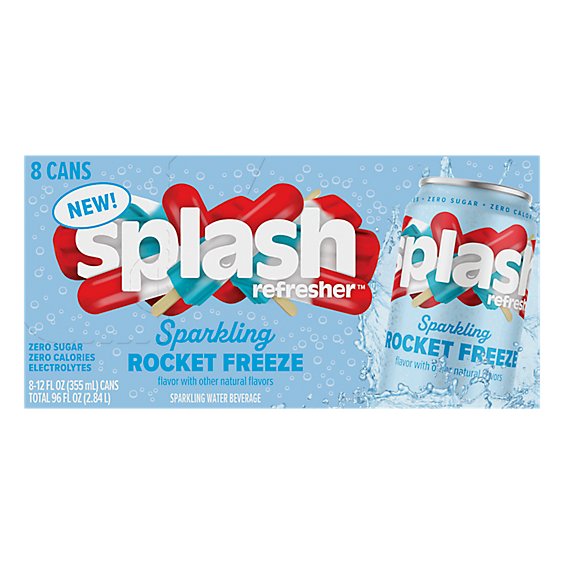 Splash Refresher Rocket Freeze Sparkling Water Beverage - 8-12 Fl