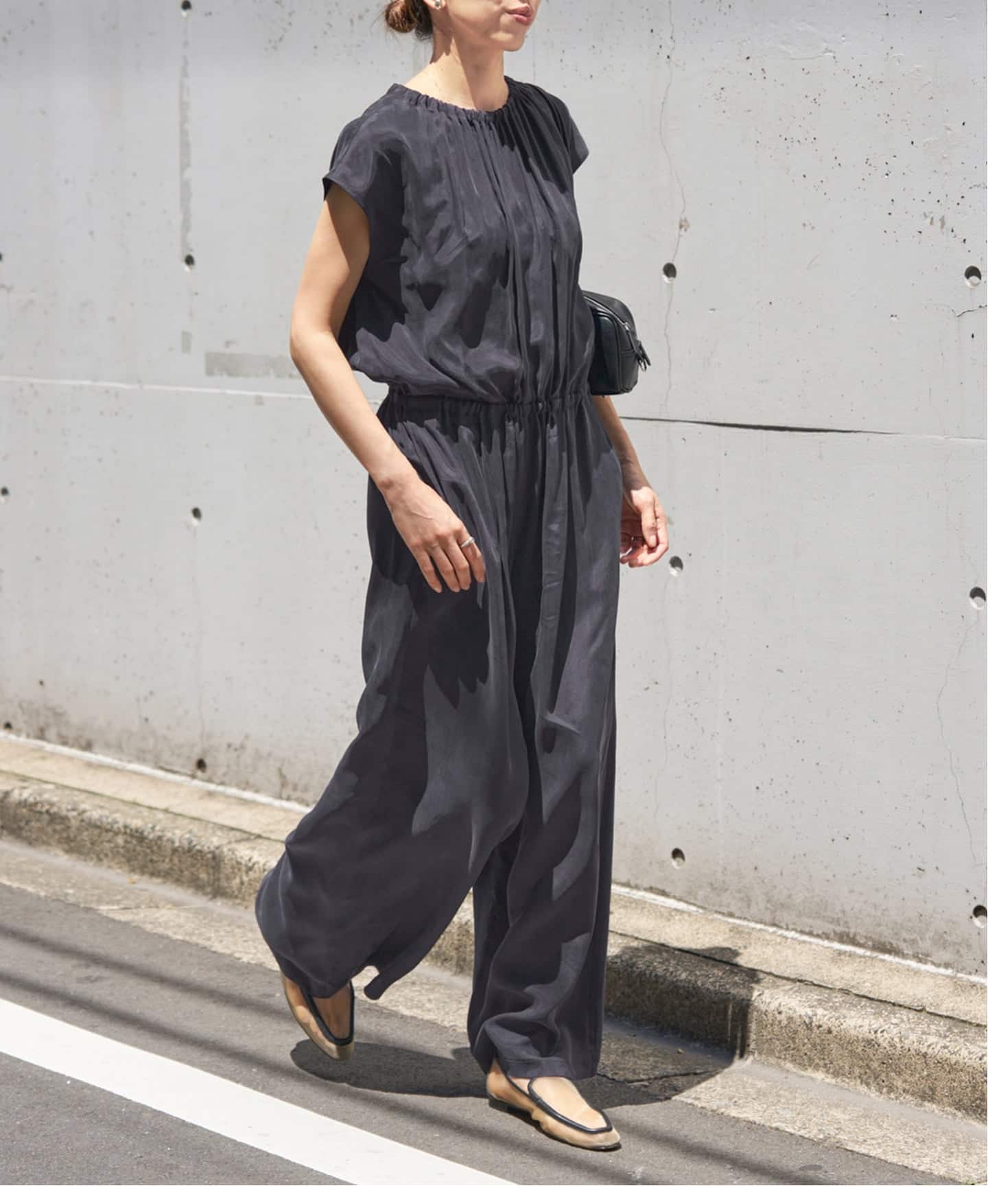 追加3》キュプラギャザーネックオールインワン（つなぎ