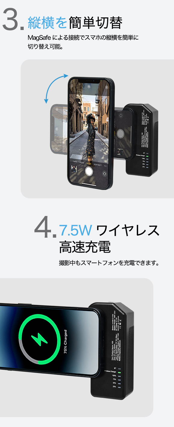 拡張性抜群！撮影リモコン・ワイヤレス充電・照明・スタンドの4役を
