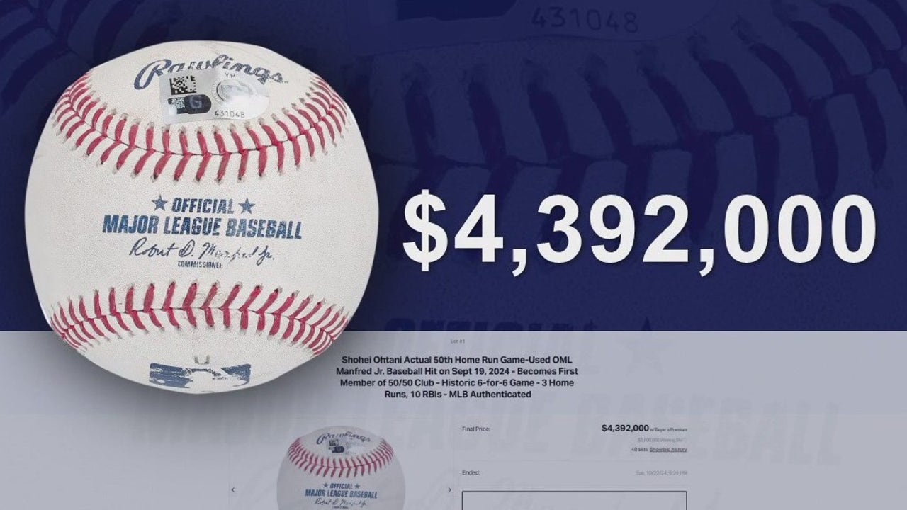 Shohei Ohtani's 50th home run ball sells for record $4.4M - What