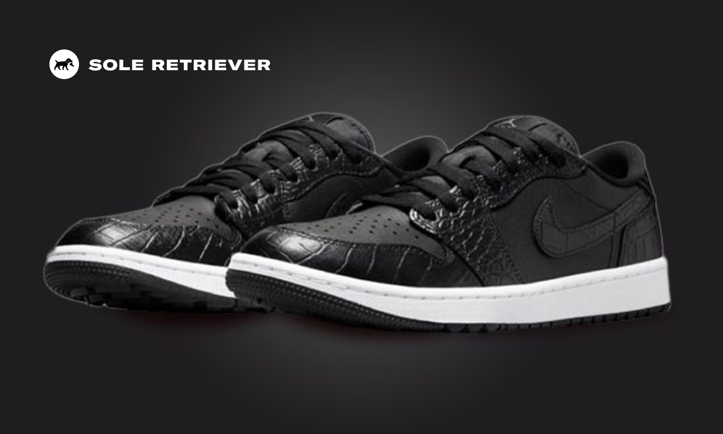 Black Crocodile Print Gives This Air Jordan 1 Low Golf A Premium