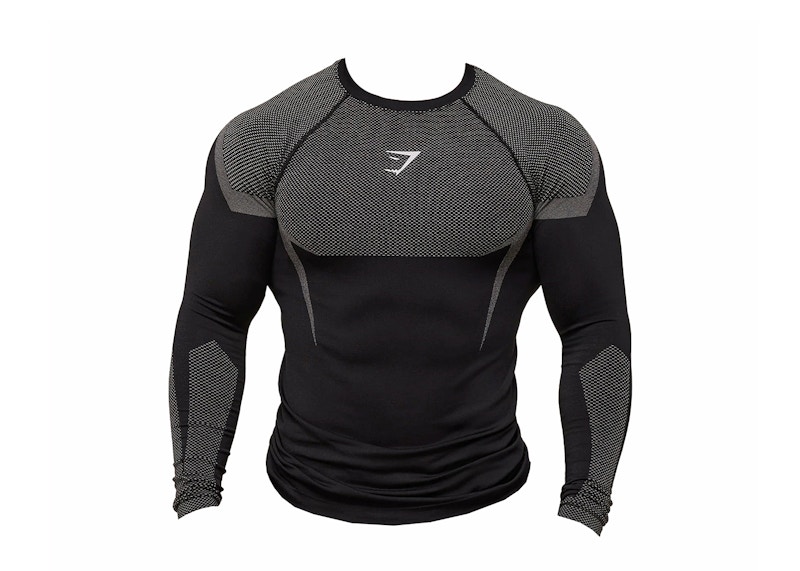 Gymshark Onyx 5.0 Seamless Long Sleeve T-shirt Black/Light Grey
