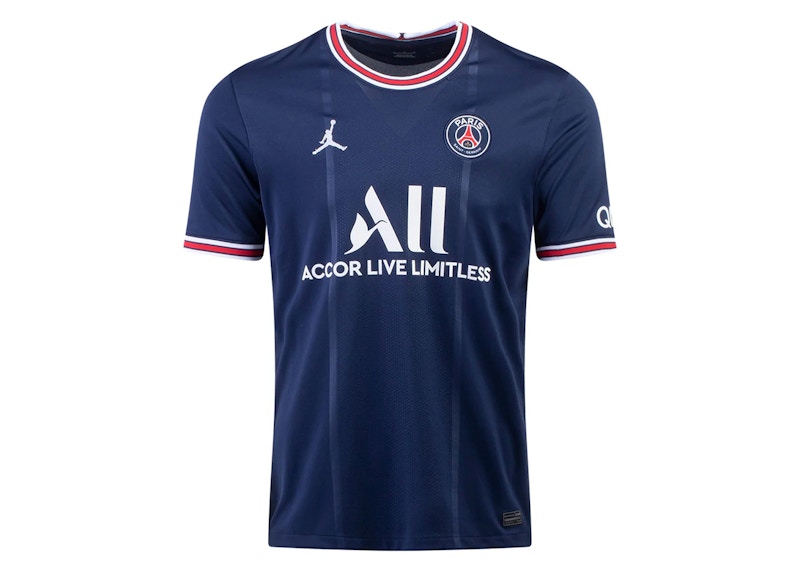 Nike x Paris Saint-Germain 2021/22 Stadium Soccer Home Jersey Blue