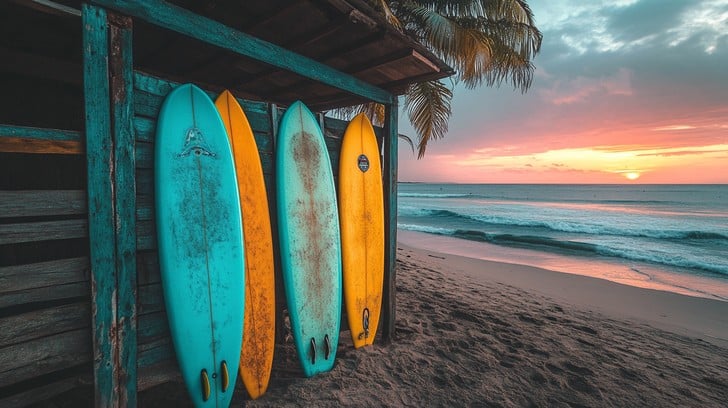 Free Beach Surfboards Sunset Image - Beach, Surfboards, Sunset