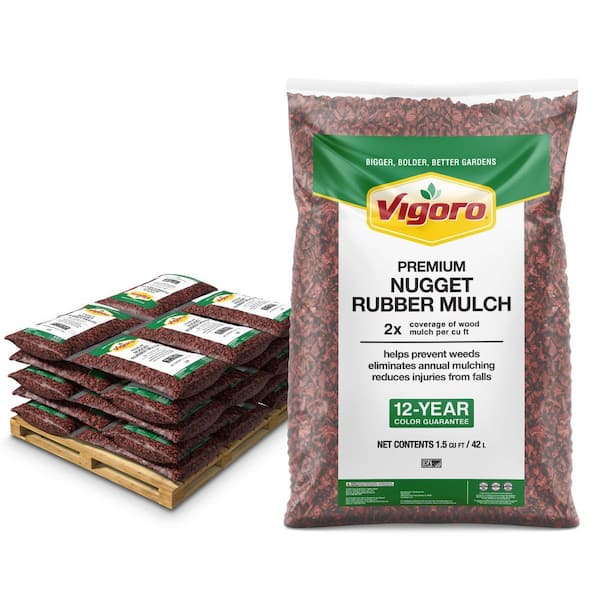 Vigoro 37.5 cu. ft. Red Recycled Rubber Mulch (25 Bags) GN15RD25