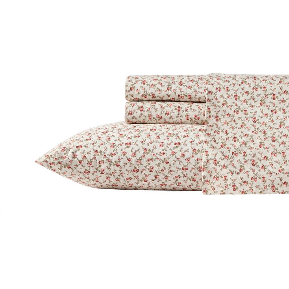 Laura Ashley Sweet Success 3-Piece Rosewood Pink Percale Cotton