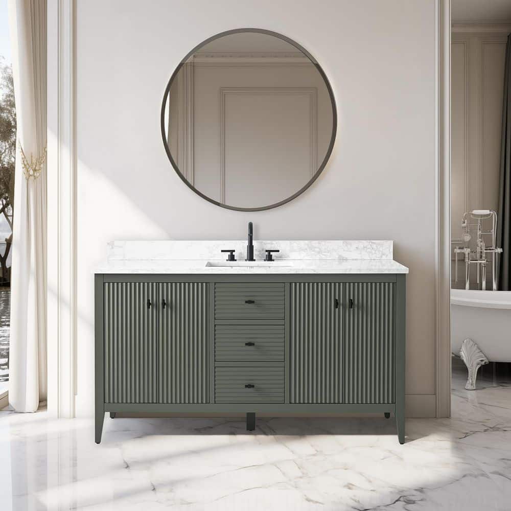Vanity Art 60 in. W x 22 in D x 38 in. H Single Sink Bath Vanity