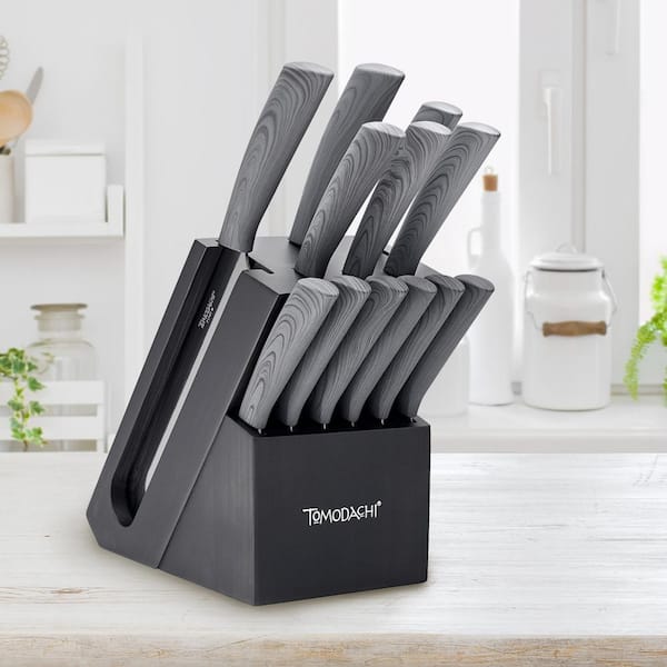 Tomodachi Raintree Ash - 13 Piece Stainless Steel Knife Block Set