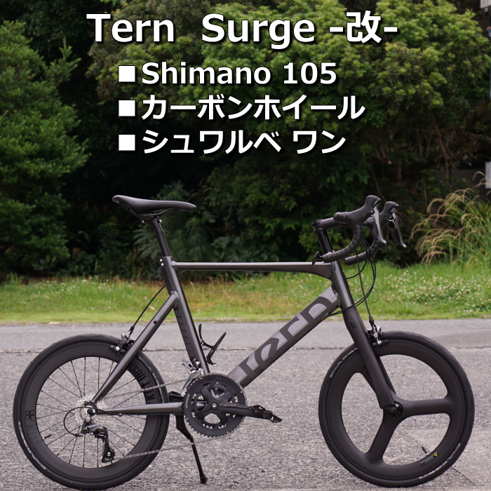 Shimano 105 ＆ キットデザイン カーボンホイールで、Tern Surge