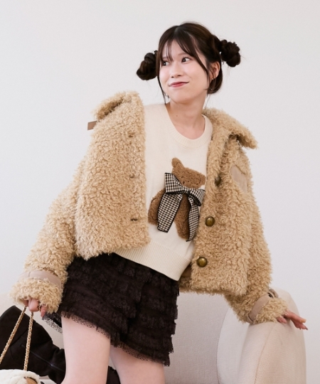 リボン付きくまちゃんニット/MAJESTIC LEGON(マジェスティックレゴン