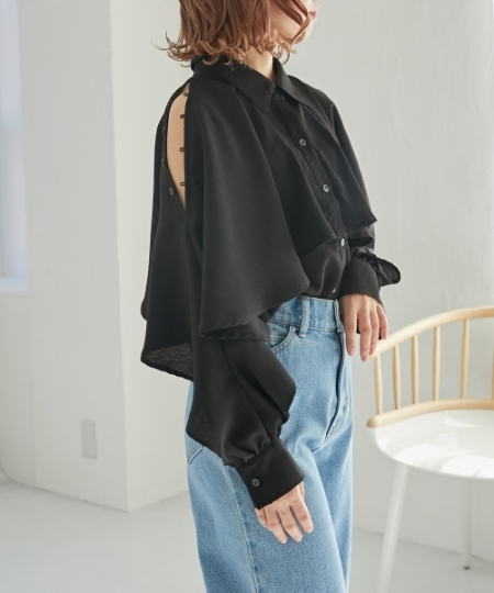 肩あきケープブラウス/MAJESTIC LEGON(マジェスティックレゴン