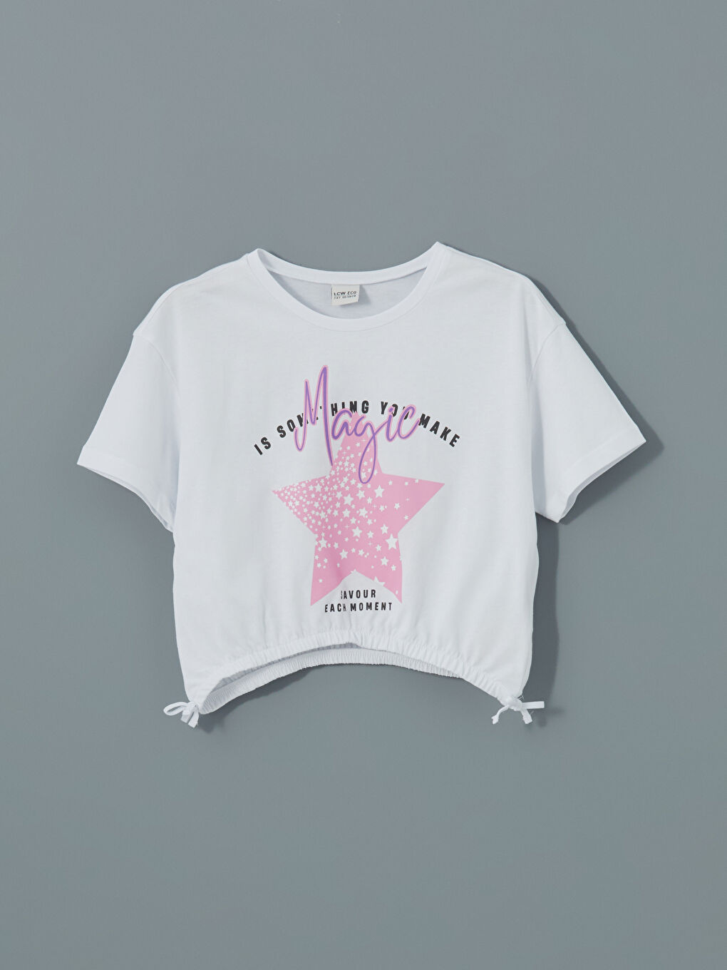 LCW ECO Crew Neck Girls' Crop T-Shirt - S5JD04Z4-Q6K - LC Waikiki