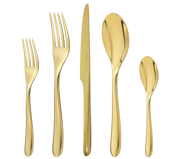 1名分カトラリーセット(5 pcs) ラーム ステンレス (ゴールド)