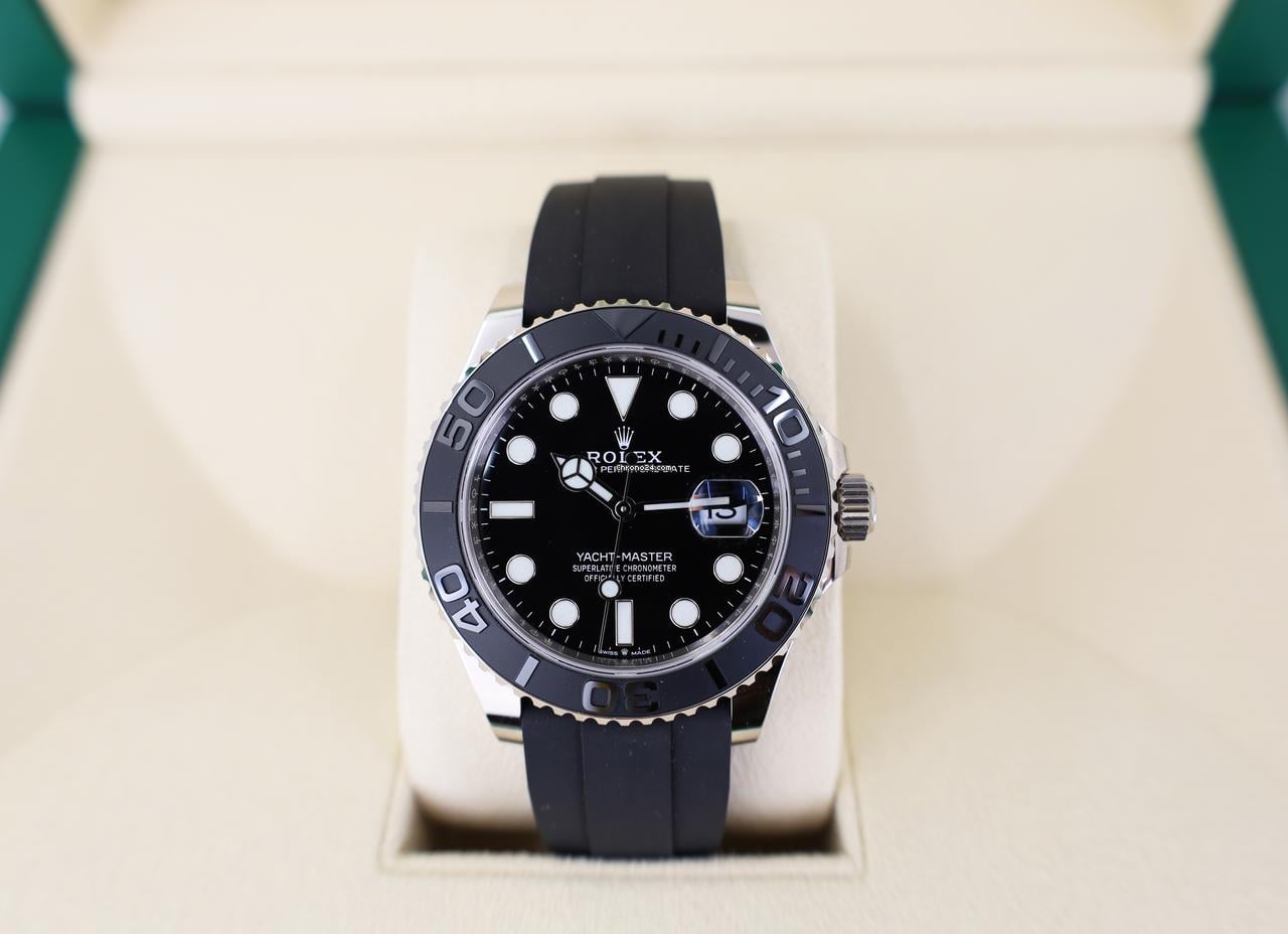 Rolex Yacht-Master 42mm Black Ceramic Bezel White Gold Black