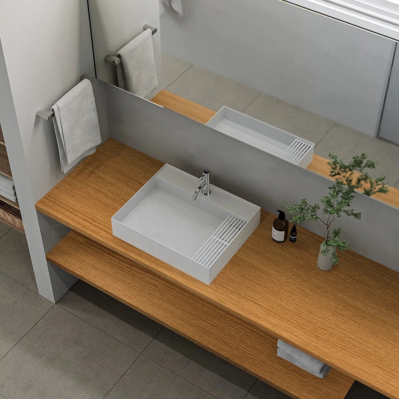 天然木オーダーカウンター レッドオーク 幅S奥行き2L厚み25mm | 洗面台