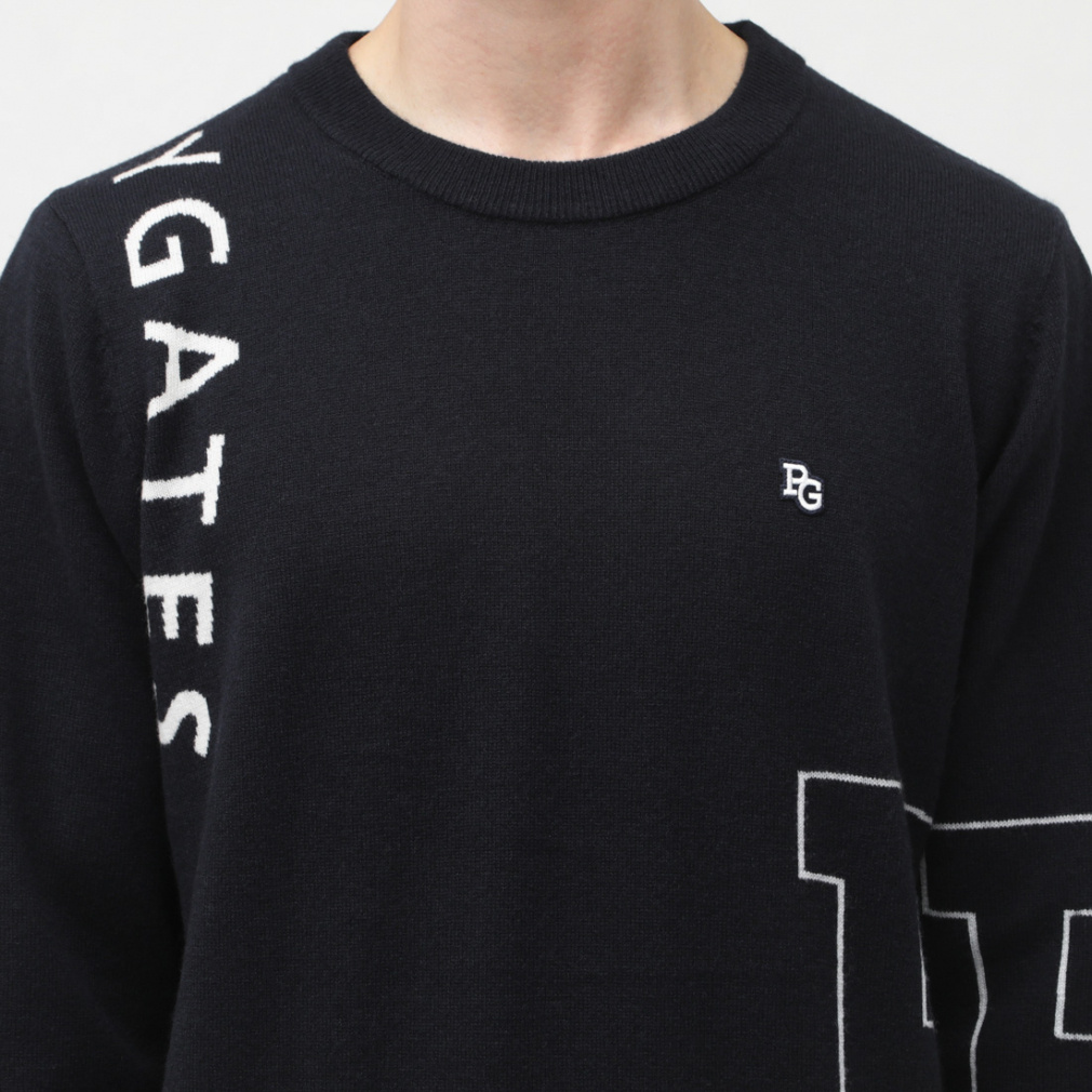 パーリーゲイツ ゴルフウェア 長袖セーター 秋 冬 天竺×DIAPLEX クルー