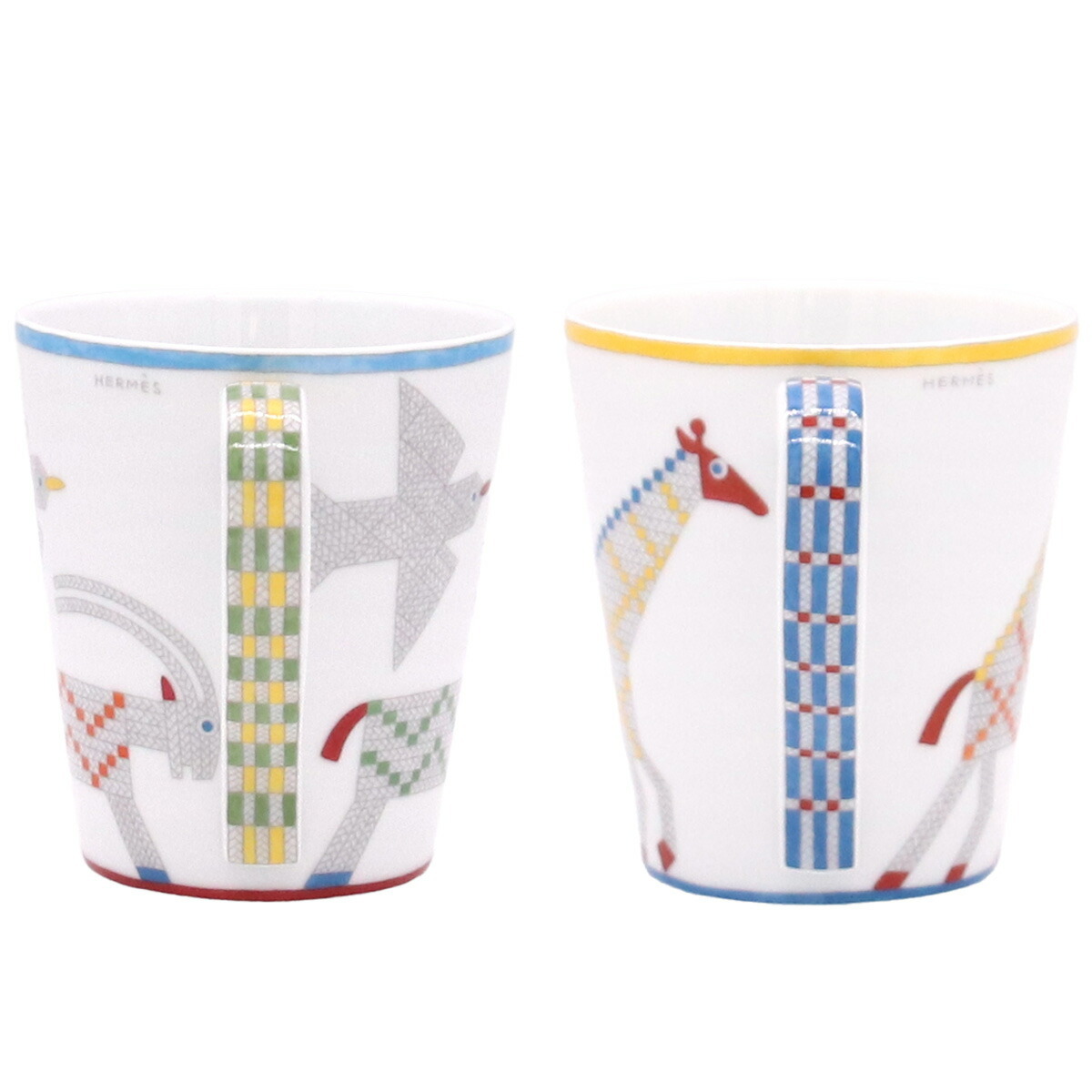エルメス アニモー・ナッテ マグカップ ペア ヤギ＆キリン 300ml No.1