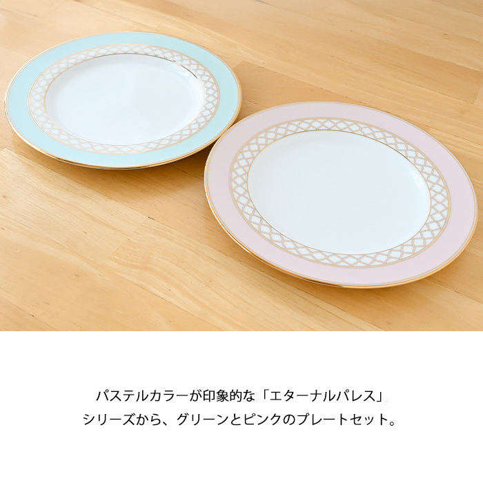 ノリタケ エターナルパレス 21cm プレート ペア(色変り) 1742-43L