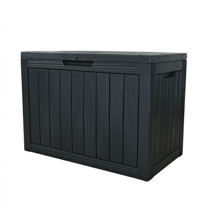 屋外収納ボックス 170L 防水 木目調 収納ベンチ 防水 鍵穴付き 大容量